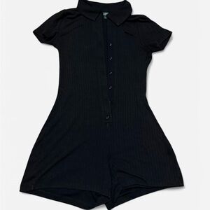 black button up romper
